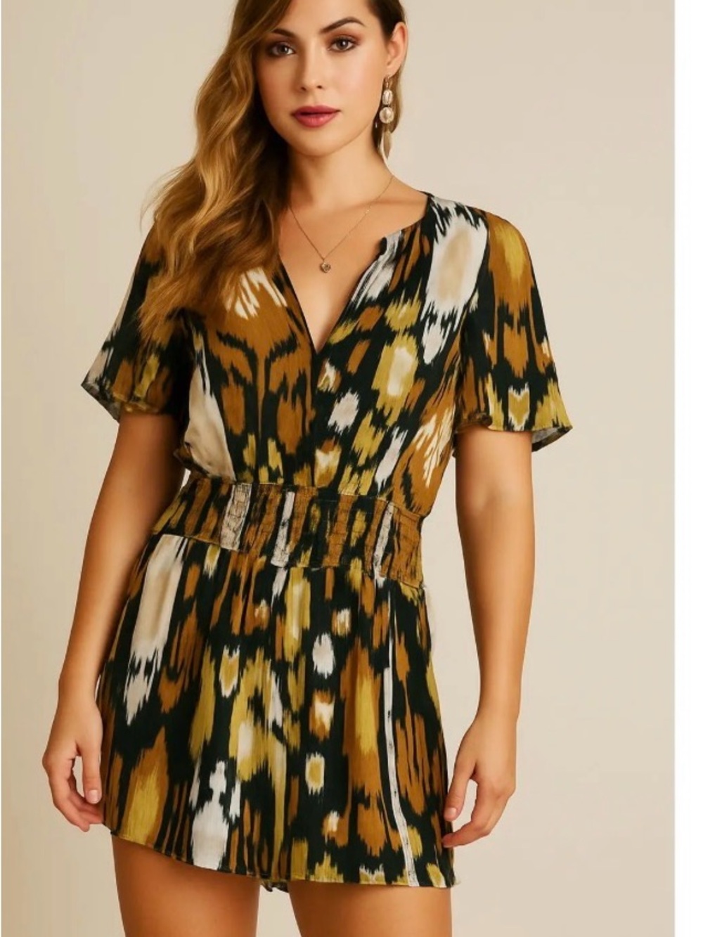 Anthropologie Multicolor Abstract Ikat Mini Dress